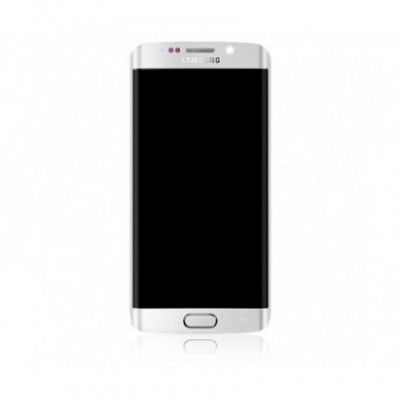 Display cu touchscreen Sam Galaxy S6 edge G925 alb cu Rama Original foto
