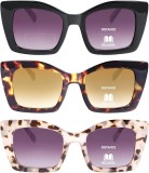 Ochelari de soare bifocali de citit, formă pătrată, dimensiune mare, balamale cu arc 1.5 &ndash; 3 buc, Negru/Maro Leopard/Gri Leopard