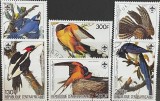 Republica Centrafricană 1985 &ndash; Seria Audubon &bdquo;Păsări Americane&rdquo; &ndash; 6 timbre mari ștampilate