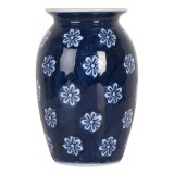 Cumpara ieftin Vaza flori ceramica alba albastra &Oslash; 10x15 cm