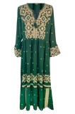 Rochie dama casual RL24, verde moss , marimea L, Bumbac