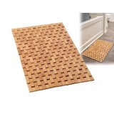 Covoras de baie din bambus, Ruhhy previne alunecarile, rezistent la umiditate, 80x50x1cm, maro