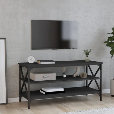 Comodă TV, negru, 100x40x50 cm, lemn prelucrat foto