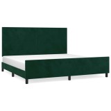 Cumpara ieftin Cadru de pat fara saltea, verde inchis, 200x200 cm, catifea