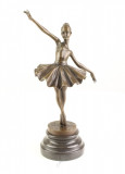 Balerina - statueta din bronz pictat pe soclu din marmura FA-87