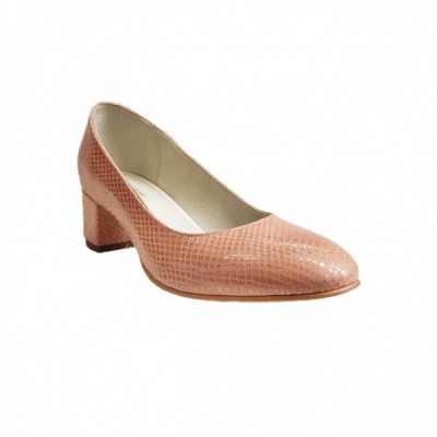 Pantofi eleganti dama, roz cu sclipici, din piele naturala box, toc 5 cm - NA74ROZ2 foto