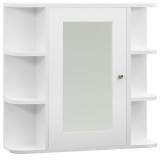 Dulap de baie cu oglindă, alb, 66x17x63 cm, MDF, vidaXL