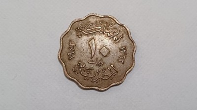 Egipt- 10 Milimes 1943 foto