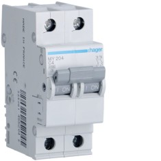 Siguranta automata 4A 2P Curba C 4,5ka Hager MY204
