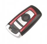 Set 2 bucati - Carcasa cheie Topautochei&amp;#174; compatibila cu Bmw seria 5 F10, 4 butoane, ornament rosu