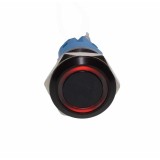 Buton prin Apasare Metalic cu Lumina LED elSales ELS-GQ19, Alimentare 12 V, Lumina Rosie, Design Ergonomic,