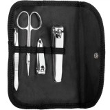 Set Manichiură, 4 Piese, Foarfecă, Unghieră Mică și Mare, Pensetă, Negru