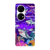 Husa compatibila cu Huawei Nova Y70 model Subnautical life, Silicon, TPU, Viceversa, Transparent, Carcasa