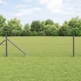 VidaXL Gard din lanț cu 7 posturi de spike 0.4x10 m din oțel galvanizat