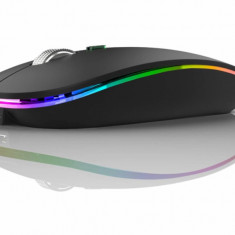 Mouse fara fir Uiosmuph G12, silentios LED 2.4G, reincarcabil, receptor Nano USB, 1600 DPI - RESIGILAT