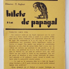 BILETE DE PAPAGAL , REVISTA , DIRECTOR TUDOR ARGHEZI , NR. 17, VOLUMUL I , ANII '37 - ' 38