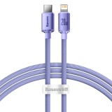 Baseus - Data Cable Crystal Shine (CAJY000205) - Type-C to Lightning, 20W, 1.2m, Nylon Braided - Purple