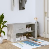 Pantofar, gri beton, 80x35x45 cm, lemn prelucrat