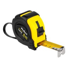 Ruleta metalica Rebel, lungime 5 m, diametru 25 mm, Negru/Galben