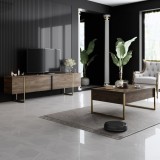 Cumpara ieftin Set de mobilier pentru living Luxe, Nuc- Auriu