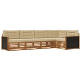 vidaXL Set de canapele de exterior 5 pcs Natural și Bej 3383346