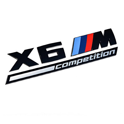 Emblema X6M Competition spate portbagaj BMW, Negru matt foto