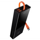 Power Bank Baseus Elf 20000mAh 65W 2x USB / USB Tip C / USB &icirc;ncorporat Tip C Cablu De &icirc;ncărcare Rapidă De Livrare A Energiei Negru (PPJL000001)