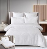 Lenjerie Pat Jacquard Kent Jx003, Jacquard, 6 Piese, Fara Elastic, Alb