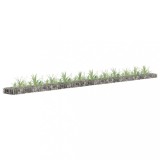 Gossi Strat Inaltat Gabion Otel Galvanizat 450x30x10cm Argintiu Gradina Ghiveci Flori Plante