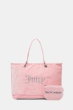 Juicy Couture geantă de m&acirc;nă din catifea Kimberly culoarea roz, BEJQL8761WPO