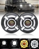 2 x LED Far Lumina Lampa 178mm/7inch 40W Hi/Low/DRL/Indicator Halo Intermitente Moto 4x4 AWD 4WD 12V 24V