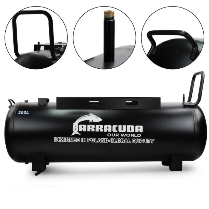 Rezervor Aer Comprimat 200L, Orizontal, 13.2 Bari Maxim Barracuda B-AC0141