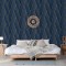DUTCH WALLCOVERINGS Tapet ?Geometric?, albastru ?i auriu