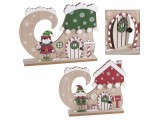 Cumpara ieftin Set 2 decoratiuni Craciun lemn multicolor 28.5x5x22 cm, 24x5x19.5 cm