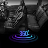 Cumpara ieftin Set Huse Scaune Auto pentru Alfa Romeo 145 - Panda Uludag, material textil cu piele ecologica, cu fermoare pentru bancheta rabatabila, negru cu gri, 1