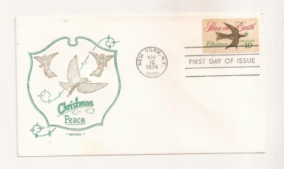 P7 FDC SUA- Christmas Peace -First day of Issue, necirc. 1974 foto