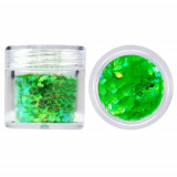 Confetti diamant pentru nail art, 10 g - verde neon