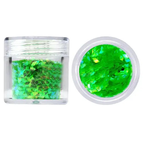 Confetti diamant pentru nail art, 10 g - verde neon