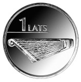 Letonia 1 Lats 2013 - Kokle - instrument muzical, Cupru-nichel, KM-142 UNC !!!, Europa