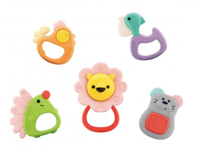 SET 5 JUCARII PENTRU DENTITIE IN CUTIE FOREST BABY foto