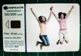 Cartela telefonica Romtelecom 10 lei Vorbeste cand vrei, cu cine vrei TPT7W3 100.000 unitati expira 01.06.2010 Bule albastre doua fete in saritura