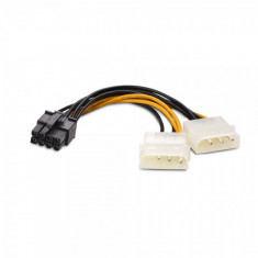 Cablu adaptor pentru alimentare PCI-E 8 pini tata la 2 x MOLEX 4 pini tata , 18cm foto