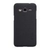 Husa Samsung Galaxy J2 2015 Nillkin Frosted Shield Negru + Folie de protectie, Flippy