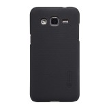 Husa Samsung Galaxy J2 2015 Nillkin Frosted Shield Negru + Folie de protectie