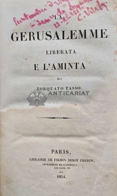 La Gerusalemme liberata e l&amp;#039;Aminta - 1854 - Torquato Tasso (AG127) foto