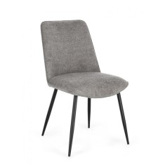 Set 4 scaune otel negru textil gri Cora 48x62x84 cm