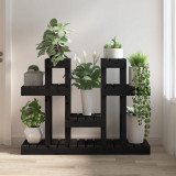 Suport pentru plante, negru, 104,5x25x77,5cm, lemn masiv de pin GartenMobel Dekor, vidaXL