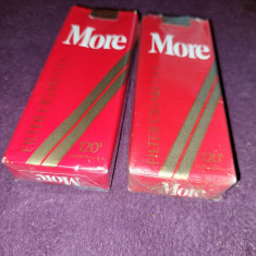 Reclama veche,2 PACHETE vechi Goale TIGARI"MORE,FILTER CIGARETTES 120-MADE U.S.A