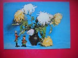 HOPCT 25105 FLORI -FELICITARE ANIVERSARA -CP VECHE -IP--INTREG POSTAL - ROMANIA - CIRCULATA