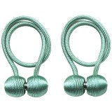 Cumpara ieftin Set pentru prindere perdele si draperii, format din 2 magneti decorativi, tip snur - Verde, Oem